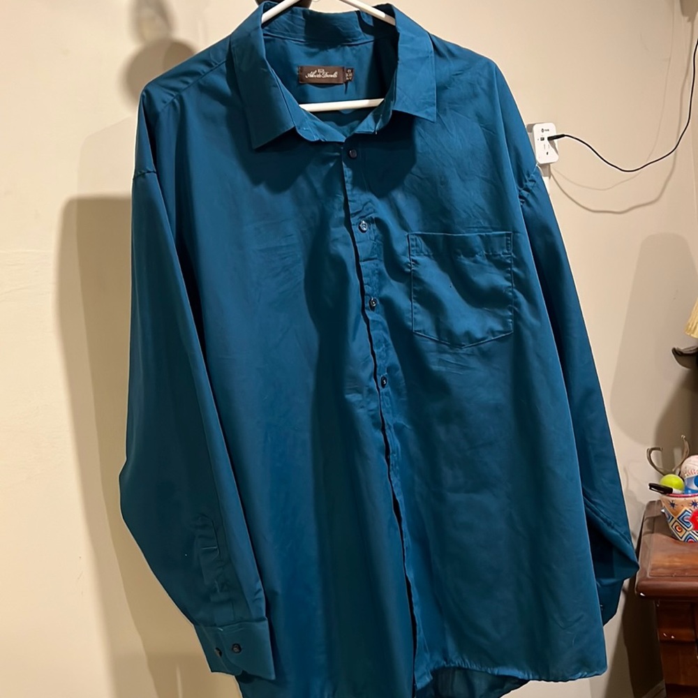 Teal men’s dress shirt